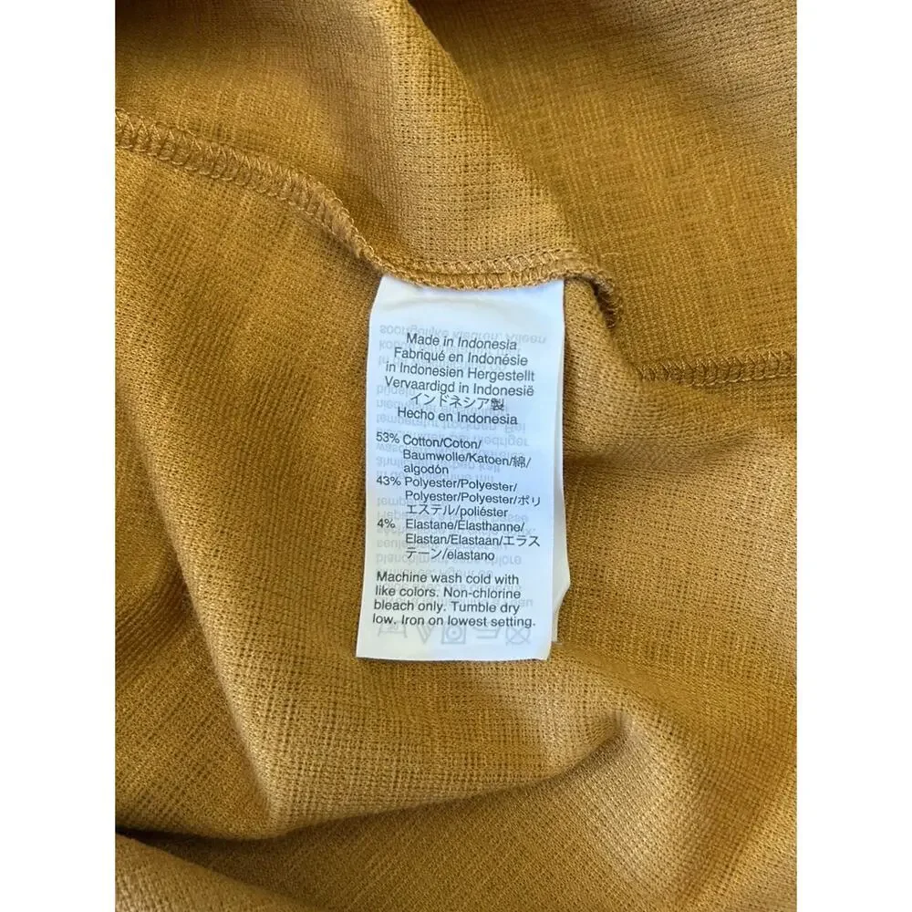 Madewell Texture & Thread Puff Sleeves Button Down Yellow Stretch Dress XS